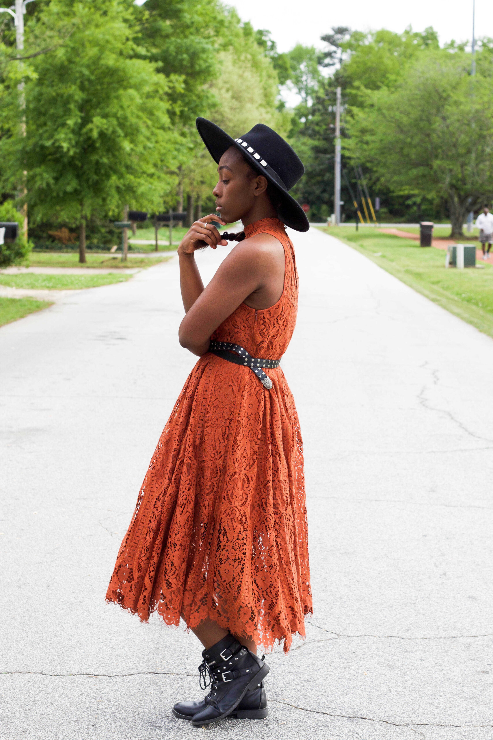 Jordan Taylor C - Dainty Lace Details, Free People Orange Lace Dress