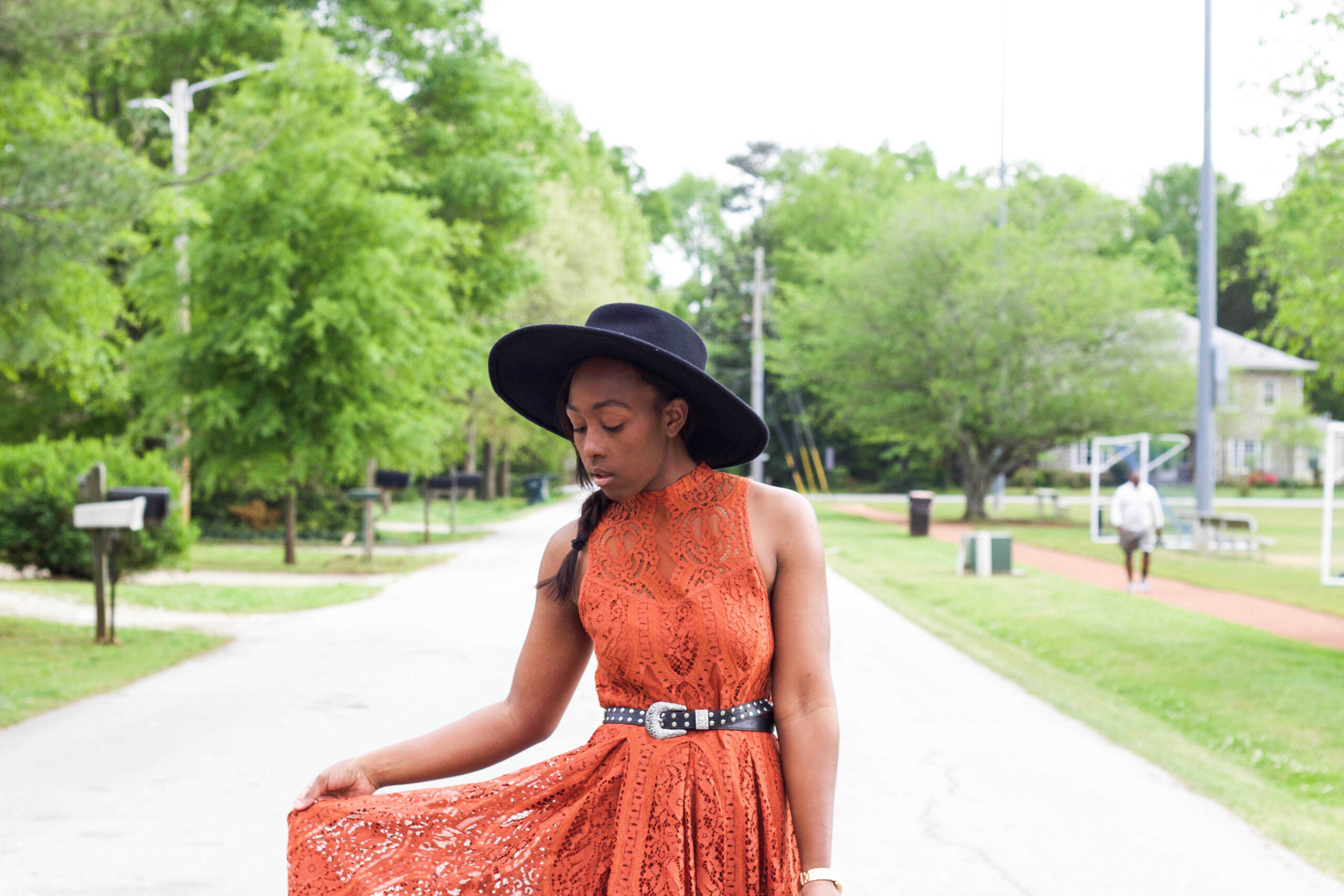 Jordan Taylor C - Dainty Lace Details, Free People Orange Lace Dress