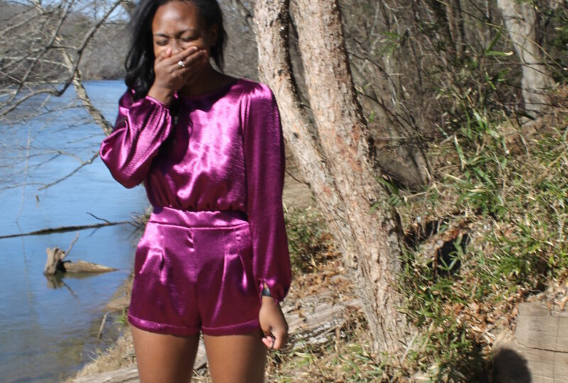 The Style Selections: Motel Raspberry Satin Playsuit