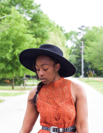 The Hat Logic - Dainty Lace Details Free People Orange Lace Dress