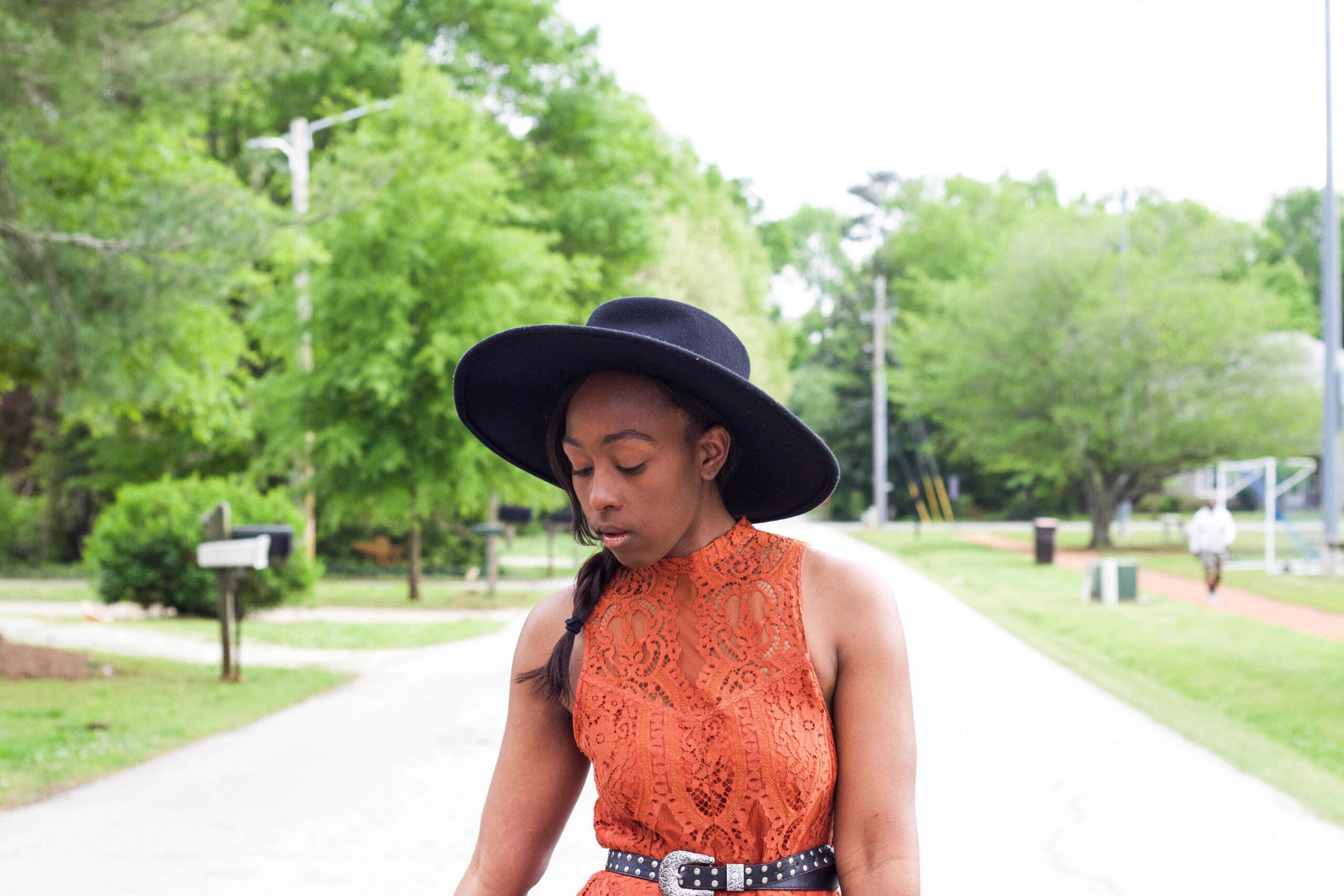 The Hat Logic - Dainty Lace Details Free People Orange Lace Dress