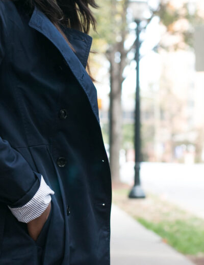 Jordan Taylor C - Navy Trench Coat Winter Transition w/ Banana Republic