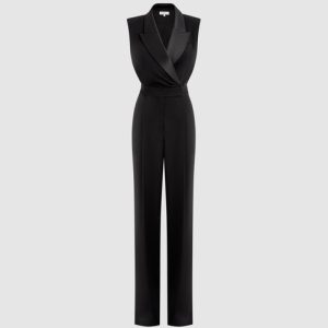 Reiss Saskia Satin Lapel Jumpsuit - Reiss x McLaren