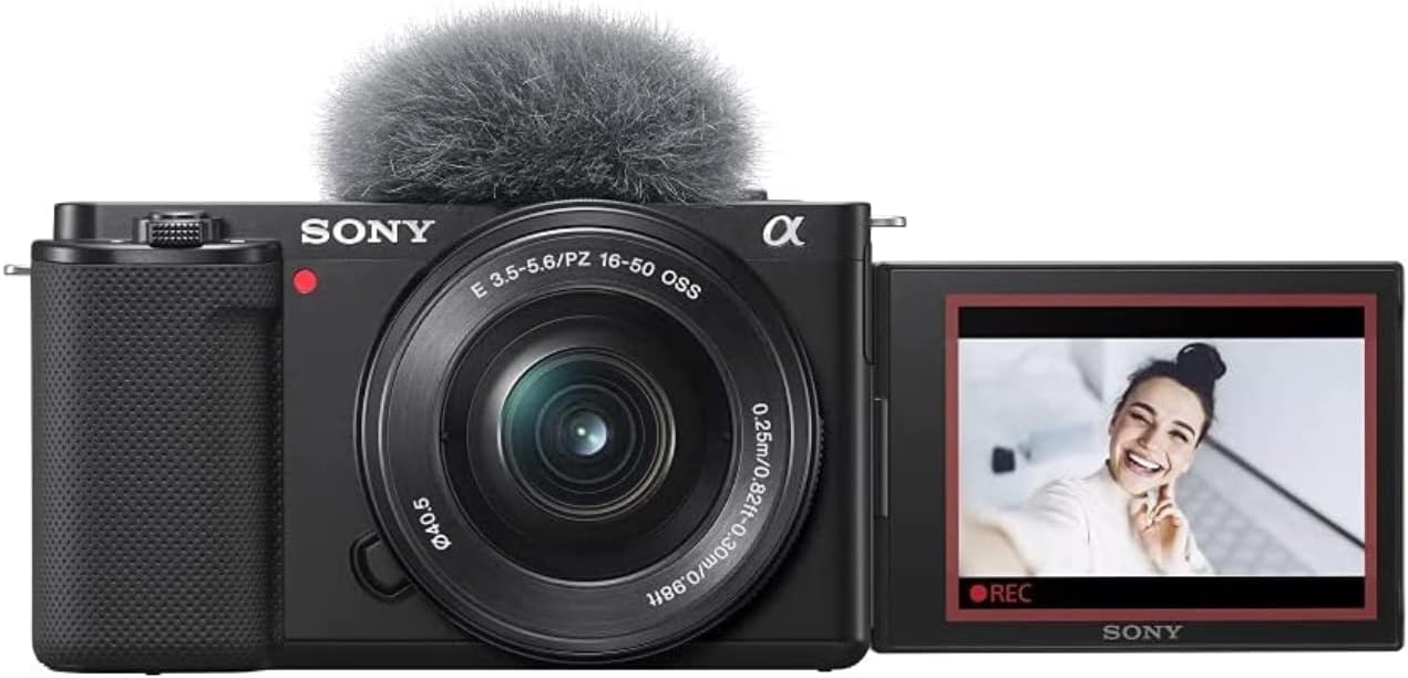 Sony Alpha ZV-E10L | APS-C Mirrorless interchangable-lens vlog camera with 16-50 mm f/3.5-5.6 Power Zoom kit Lens (Vari-Angle Screen for vlogging, 4K Video, Real-time Eye Autofocus), Black, 1 Pack