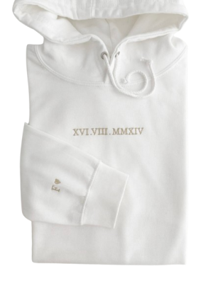 Couples Custom Embroidered Sweatshirt Roman Numeral Date Sweatshirt Monogram Initials Couple Hoodie Wife Bridesmaid Gift Valentines Day