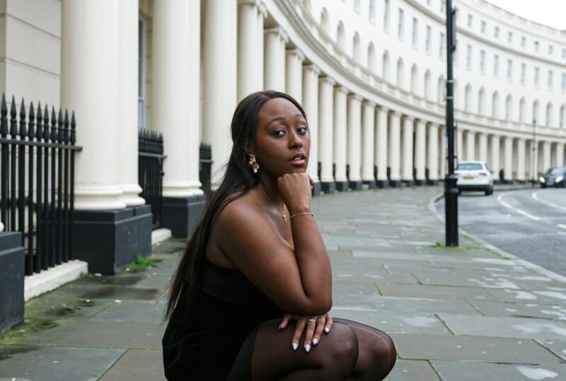 My Writing Comeback in 2026 - intellectual content creation, black women in london in a black dress
